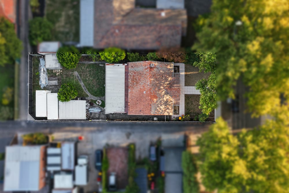 Aerial view of a residential property in Box Hill, Melbourne — real estate photography by Melbourne Property Media