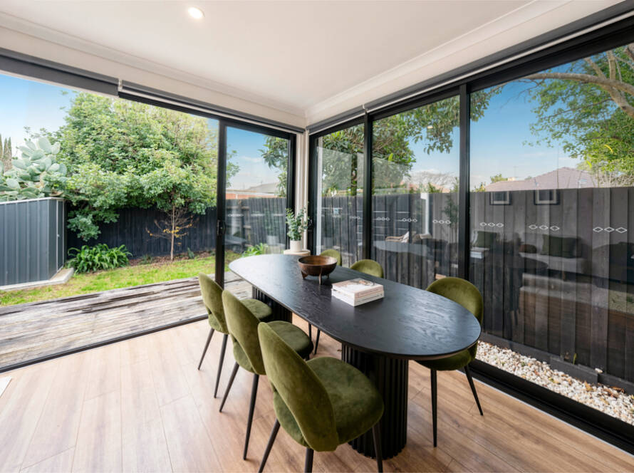 Dining room of a residential property in Brunswick, Melbourne — real estate photography by Melbourne Property Media