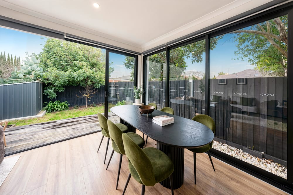 Dining room of a residential property in Brunswick, Melbourne — real estate photography by Melbourne Property Media