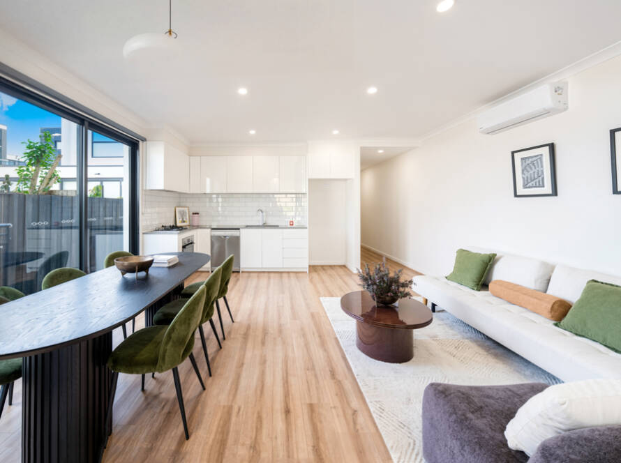 Open plan living area of a residential property in Brunswick, Melbourne — real estate photography by Melbourne Property Media