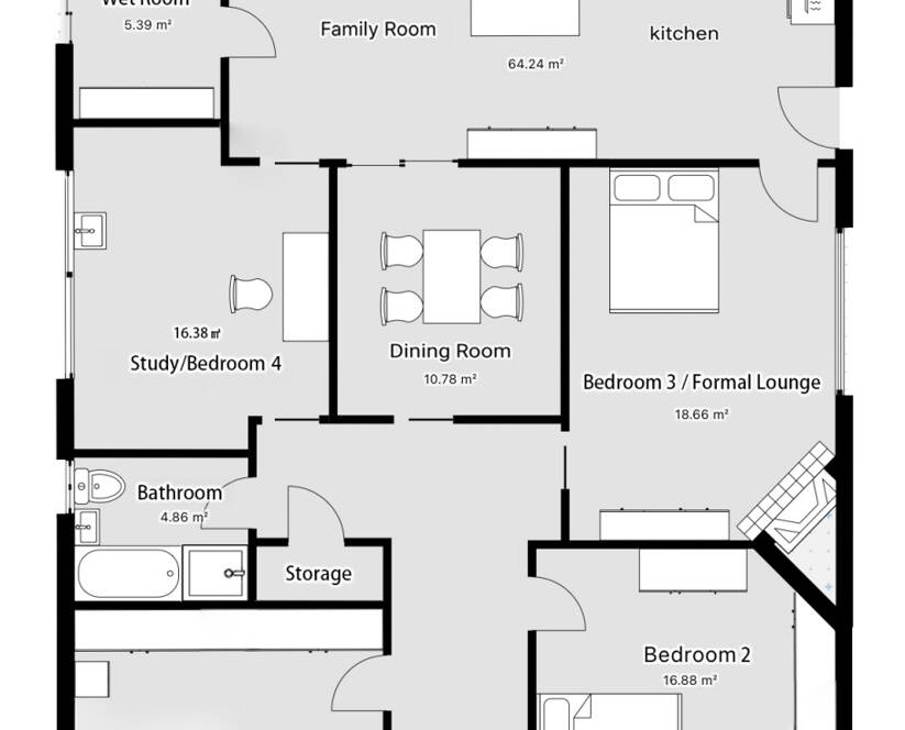 Floor plan of a residential property in Docklands, Melbourne — real estate photography by Melbourne Property Media