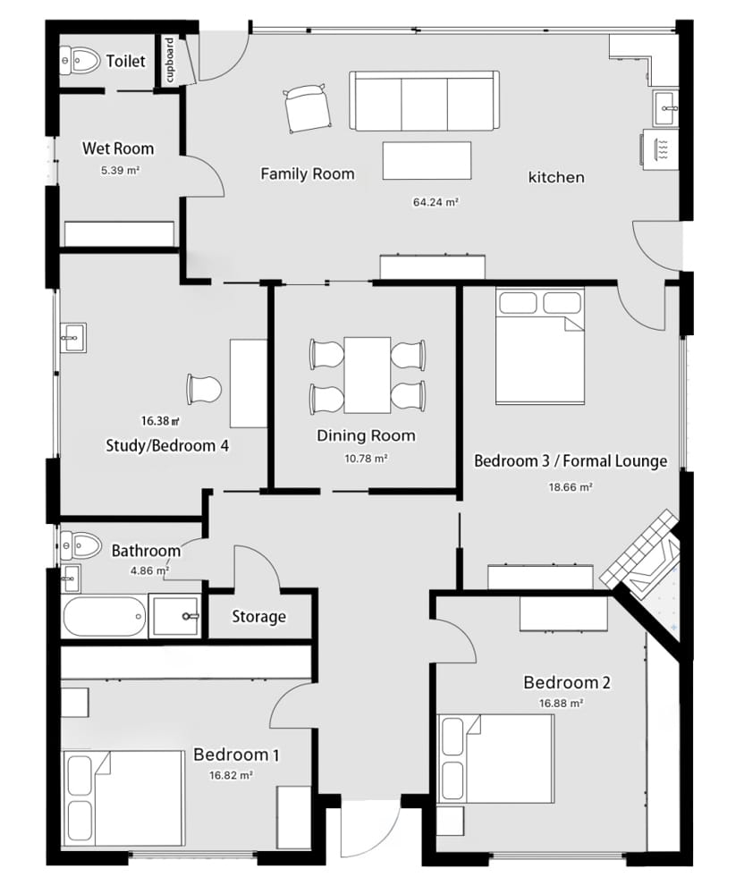 Floor plan of a residential property in Docklands, Melbourne — real estate photography by Melbourne Property Media