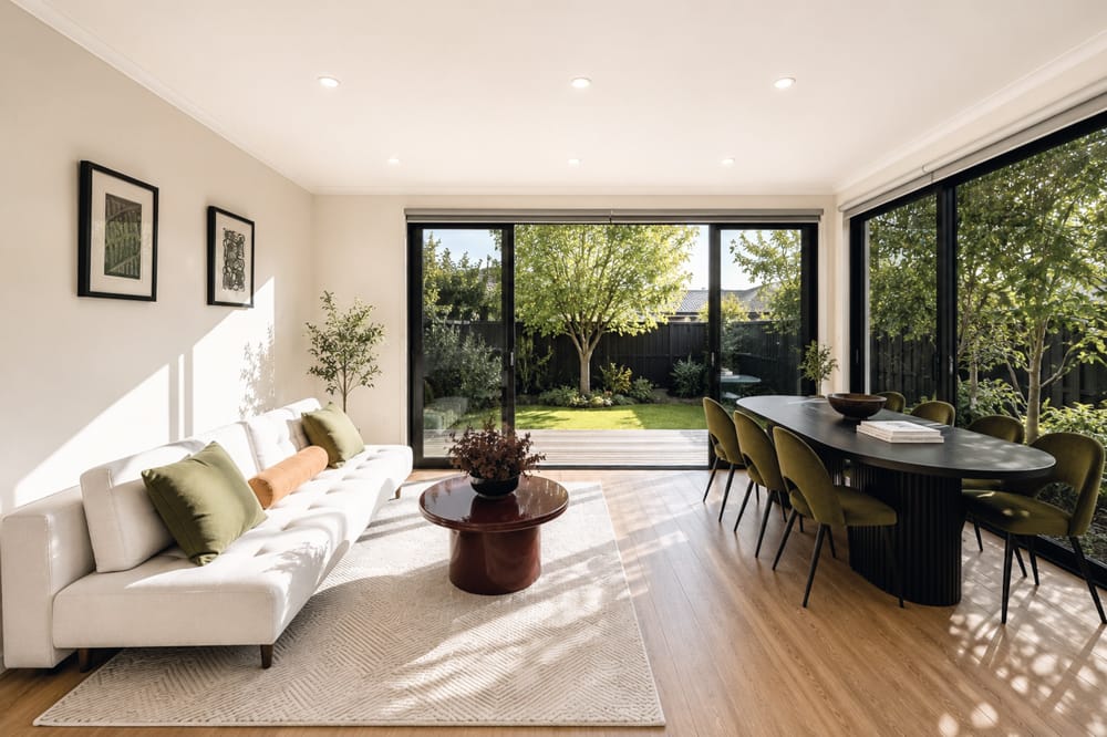 Docklands living room — Melbourne real estate photography