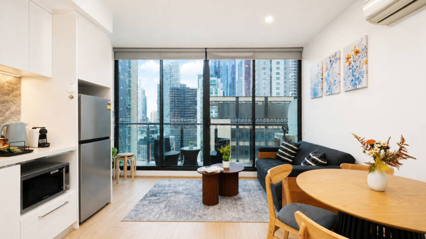 Open plan living area of a residential property in Hawthorn, Melbourne — real estate photography by Melbourne Property Media