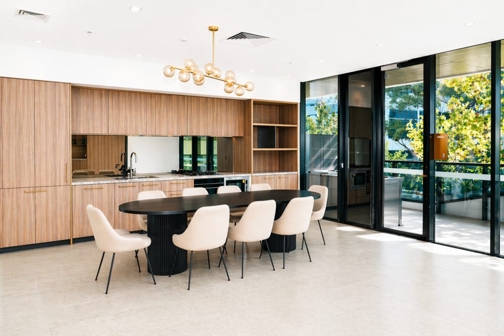 Communal function and dining space in a Northcote development — event coverage by Melbourne Property Media