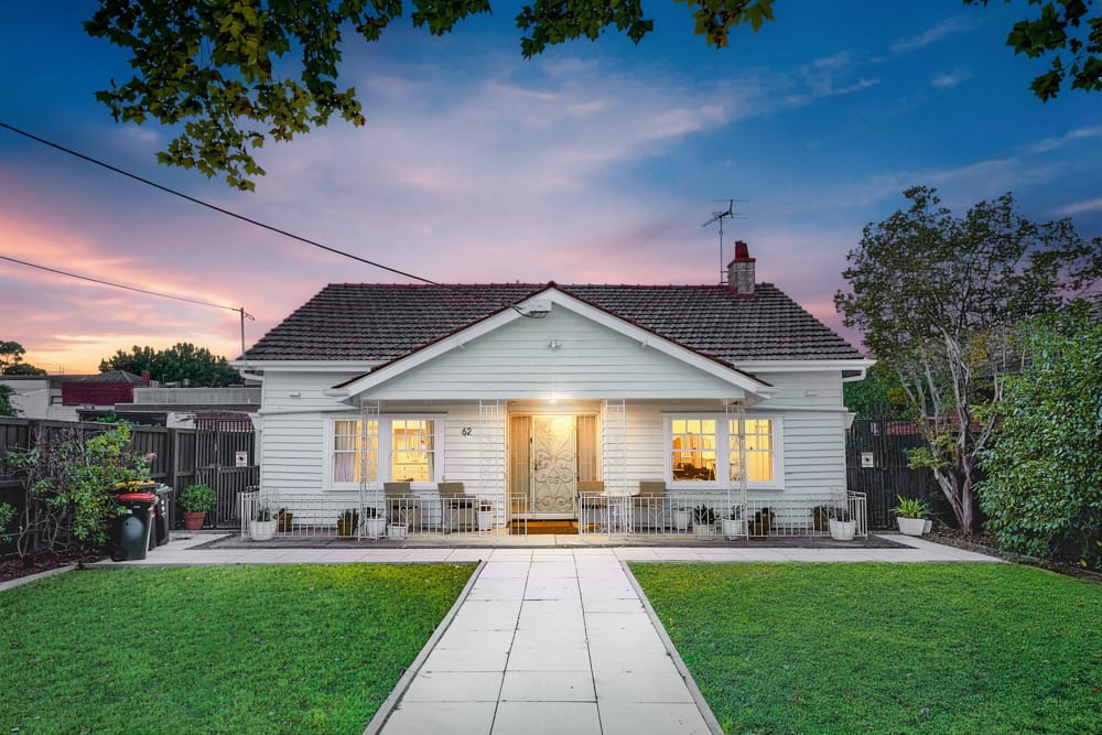 Twilight facade of a residential property in Richmond, Melbourne — real estate photography by Melbourne Property Media