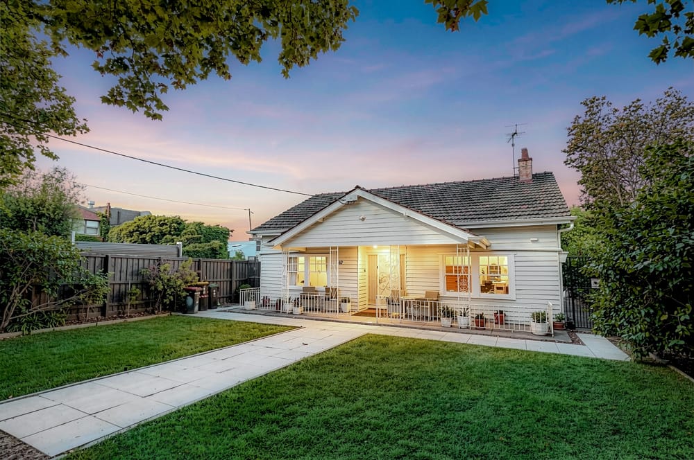 Twilight exterior of a Richmond home — listing film by Melbourne Property Media