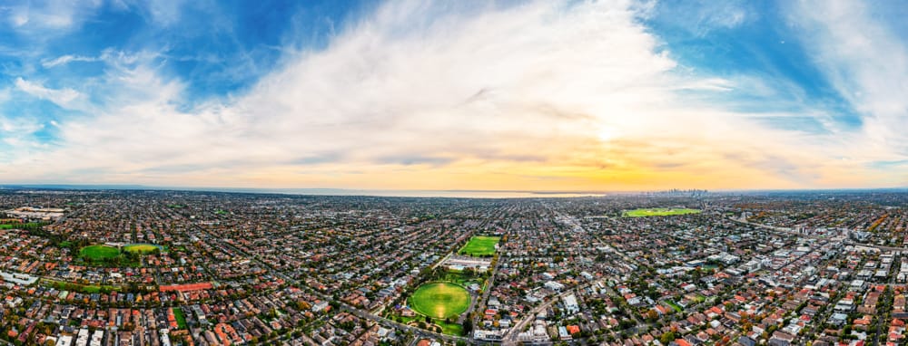 Southbank aerial view — Melbourne real estate photography
